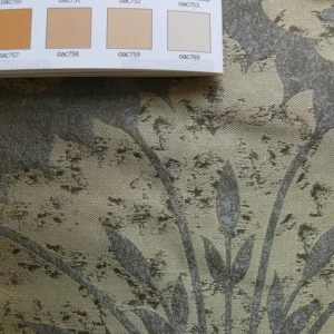 P1190377 by yard 100% Silk Damask Large Stone Paisley Caspian Grey Blue Mid Century   #1379b