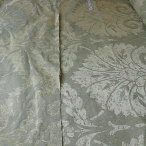 P1190393 BY Yard 100% Silk Damask Large Stone Paisley "spa" Gray Mid Century