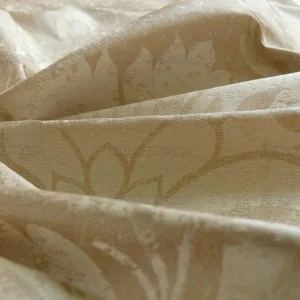 P1190399 BY Yard 100% Silk Damask Large Stone Paisley "blond" Khaki Mid Century