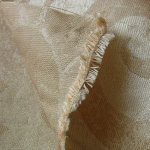 P1190401 BY Yard 100% Silk Damask Large Stone Paisley "blond" Khaki Mid Century