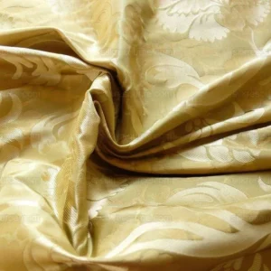 100% Silk Lampas Carnation Crewel "lemongrass" Green Gold Reversible Layered
