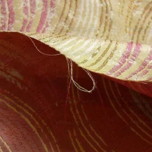 by yard 100% Silk Lampas Curvy Modern River "candy" Pink Beige Green Art Nouveau