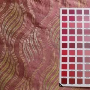 by yard 100% Silk Lampas Curvy Modern River "candy" Pink Beige Green Art Nouveau