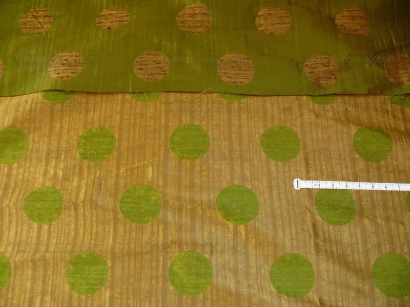 P1190862 by yard 100% Silk Damask Moon In Bamboo "evergreen" Gold Green MSRP USD 285/y
