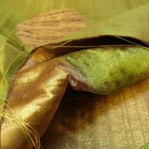 P1190863 by yard 100% Silk Damask Moon In Bamboo "evergreen" Gold Green MSRP USD 285/y