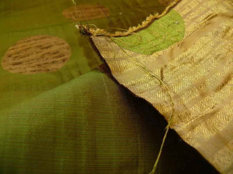 P1190864 by yard 100% Silk Damask Moon In Bamboo "evergreen" Gold Green MSRP USD 285/y