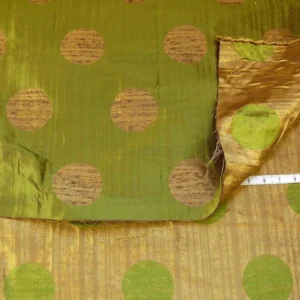 P1190865 by yard 100% Silk Damask Moon In Bamboo "evergreen" Gold Green MSRP USD 285/y