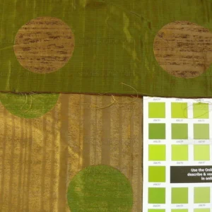 P1190866 by yard 100% Silk Damask Moon In Bamboo "evergreen" Gold Green MSRP USD 285/y