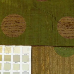 P1190867 by yard 100% Silk Damask Moon In Bamboo "evergreen" Gold Green MSRP USD 285/y