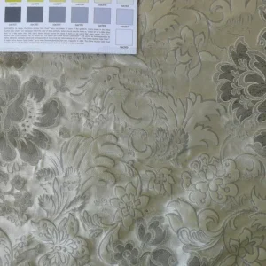 P1200035 By Yd Hiend 100%silk Lampas Peony Bush "silver" Gray Beige 560 Silver