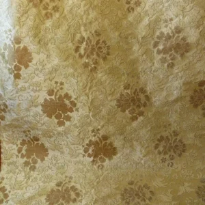 By Yd Hiend 100%silk Lampas Peony Bush "golden" Tan Gold Brown 560 Golden