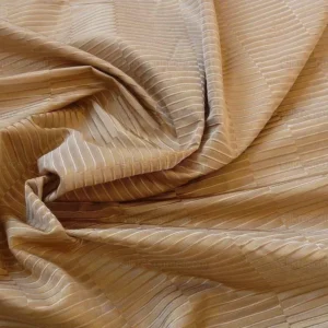 P1200440 100% Silk Jacquard Piano Key Texture "goldspun" Metalic Brown Gold