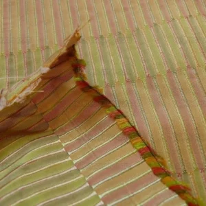 100% Silk Jacquard Piano Key Texture "carnival" Gold Green Pink Copper