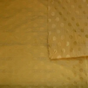 P1200549 B. Berger Duralee 100% Silk Damask Polka Dot "sunkissed" Gold Yellow Reversible Strie and Satin Mid-Century MSRP USD 250/Y