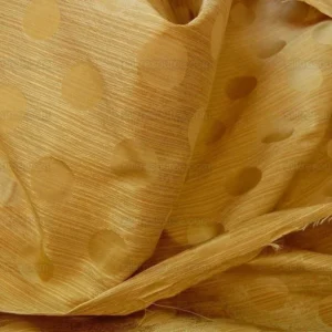 P1200551 B. Berger Duralee 100% Silk Damask Polka Dot "sunkissed" Gold Yellow Reversible Strie and Satin Mid-Century MSRP USD 250/Y