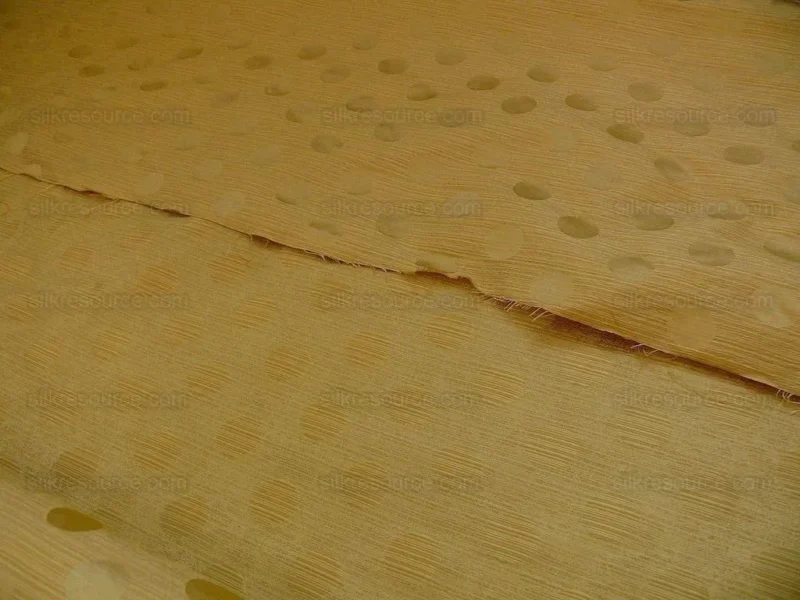 P1200553 B. Berger Duralee 100% Silk Damask Polka Dot "sunkissed" Gold Yellow Reversible Strie and Satin Mid-Century MSRP USD 250/Y