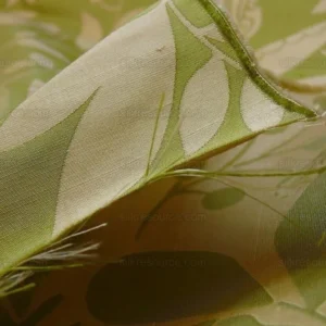 P1200628 100% Silk Damask Fairy Tale Tree Of Life "spring" Green Thick Josef Frank MSRP USD356/Y