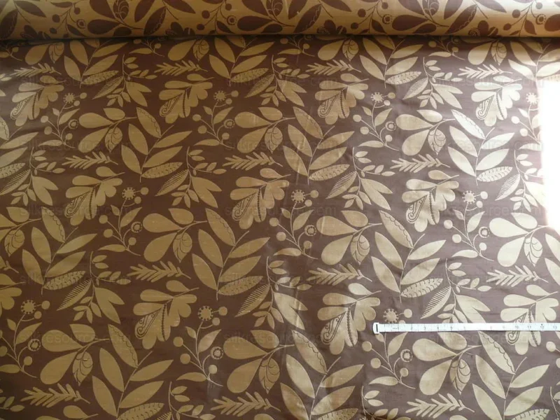P1220768 100% Silk Damask Fairy Tale Tree Of Life "chocolate" Brown Thick Josef Frank MSRP USD356/Y