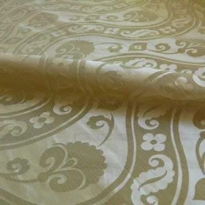 P1230020 100% Silk Damask Peony River - Mist Ecru