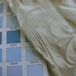 P1230025 100% Silk Damask Peony River - Mist Ecru