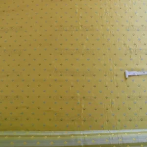 100% Silk Lampas Diamond Dot "aspen" Yellow Blue Green  Stripe Reversible