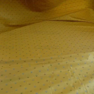 100% Silk Lampas Diamond Dot "aspen" Yellow Blue Green  Stripe Reversible