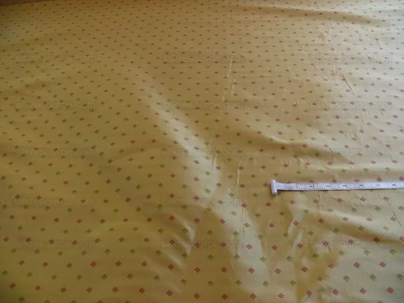 100% Silk Lampas Diamond Dot "tuscana" Yellow Pink Sage Green  Stripe Reversible