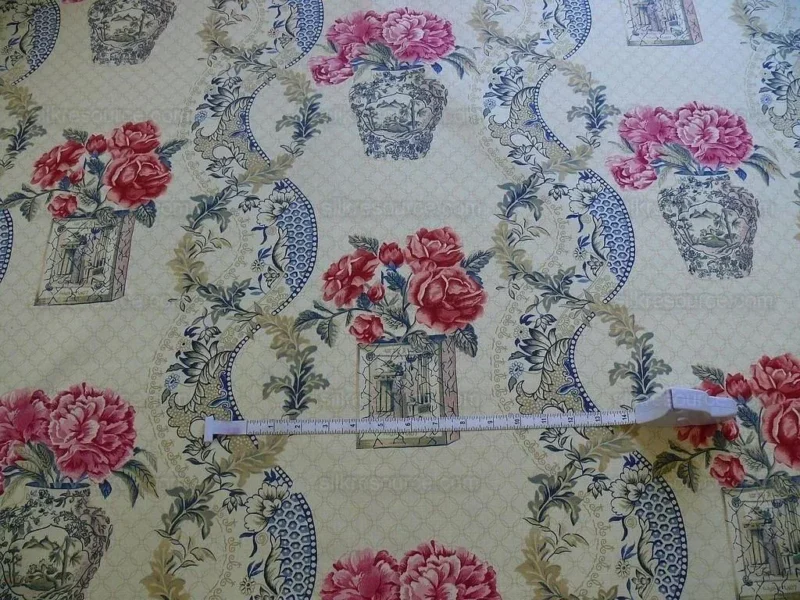 P1230345 Travers Linen Print Asian Pink Peony Blue Porcelain