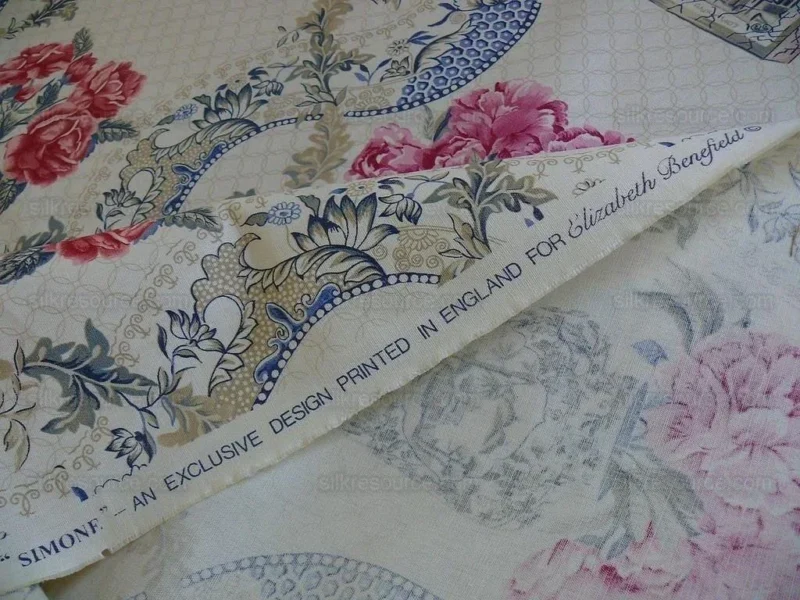 P1230349 Travers Linen Print Asian Pink Peony Blue Porcelain