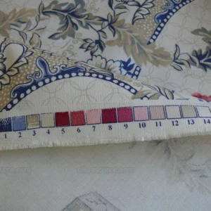 P1230350 Travers Linen Print Asian Pink Peony Blue Porcelain