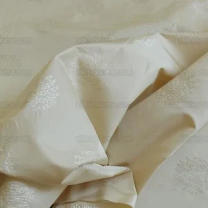 P1230861 Bty 100% Silk Damask Loop Doodle "vanilla" Ecru Beige Cream MSRP USD 200+/Y