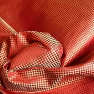 P1240049 High End 100% Silk Mini Check "mulberry" Red Heavy! MSRP USD275/Y