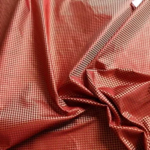 P1240052 High End 100% Silk Mini Check "mulberry" Red Heavy! MSRP USD275/Y