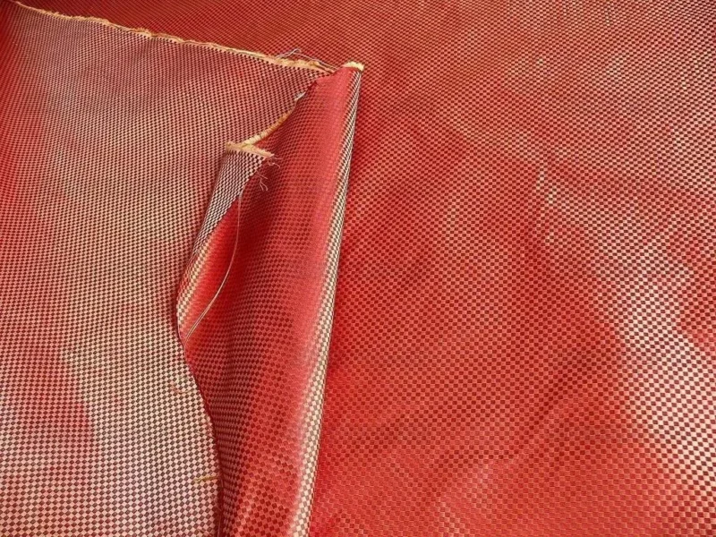 P1240056 High End 100% Silk Mini Check "mulberry" Red Heavy! MSRP USD275/Y