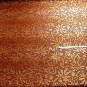 P1240100 by yard 100% Silk Jacquard Palm Japanese Maple Leaf Foliage Magic "branch" Red