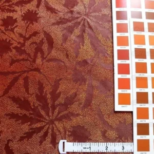 P1240112 by yard 100% Silk Jacquard Palm Japanese Maple Leaf Foliage Magic "branch" Red