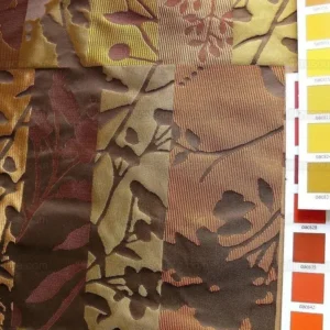 P1240436 High End Art Nouveau  100% Silk Lampas Botanical Silhouette Rectangles "branch" Brown