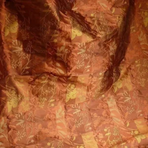 P1240443 High End Art Nouveau  100% Silk Lampas Botanical Silhouette Rectangles "branch" Brown