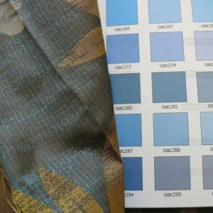 P1240654 by yard 100% Silk Lampas Bali Breeze "china Sea" Blue Tropical Reversible