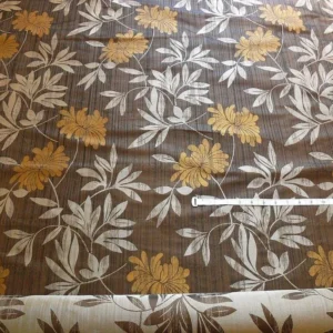 P1240673 By yard 100% Silk Lampas Bali Breeze "sumatra" Brown Tropical Reversible