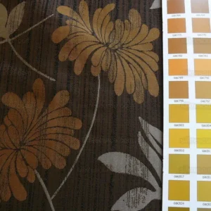 P1240680 By yard 100% Silk Lampas Bali Breeze "sumatra" Brown Tropical Reversible