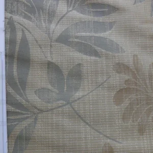P1240696 By yard 100% Silk Lampas Bali Breeze "linen" Blue Silver Beige Khaki Tropical Reversible