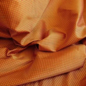 P1240834 100% Silk Jacquard Dashed Square Texture "zinnia" Brown Plaid