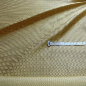 P1240873 100% Silk Jacquard Dashed Square Texture "goldspun" Gold Plaid