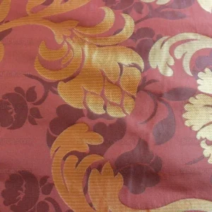 P1250096 100% Silk Lampas Carnation Crewel "shiraz" Maroon