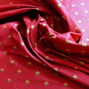 P1250107 100% Silk Lampas Diamond Dot "mulberry" Magenta Red Yellow Green  Stripe Reversible