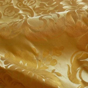 by yard 100% Silk Damask Raw Texture Floral "goldenrod" Gold