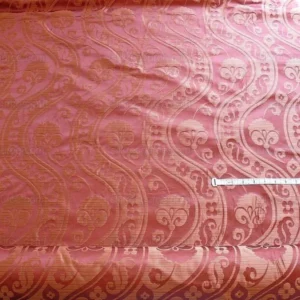 P1250783 100% Silk Damask Peony River - Spice Red