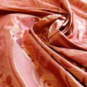 P1250784 100% Silk Damask Peony River - Spice Red