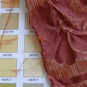 P1250788 100% Silk Damask Peony River - Spice Red